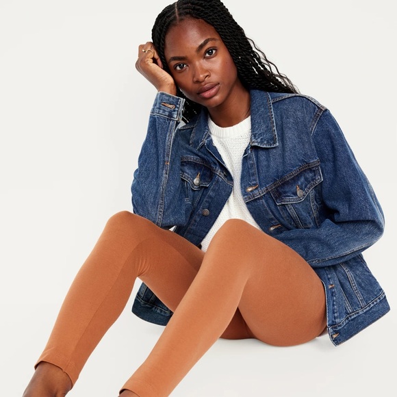 NWT OLD NAVY High-Waisted Jersey Ankle Leggings Color: Tumeric Root - Picture 3 of 6